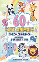 60 Cute Animals Kids Coloring Book