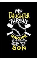 My Daughter Throws Harder Than Your Son: 120 Pages I 6x9 I Dot Grid I Funny Softball Sport Competition Gifts