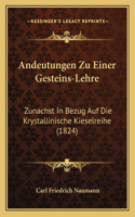 Andeutungen Zu Einer Gesteins-Lehre