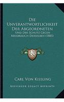 Die Unverantwortlichkeit Der Abgeordneten