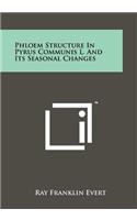 Phloem Structure In Pyrus Communis L. And Its Seasonal Changes