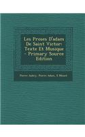 Les Proses D'Adam de Saint Victor
