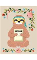 Sloth Notebook (A Composition Book Journal) (8.5 x 11 Jumbo Large size)