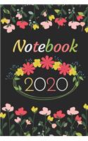 Notebook: floral Lined Notebook Twilight Garden (Diary, Journal): Flower Lined Notebook / best gift idea