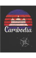 Cambodia: Cambodian Vintage Flag Personalized Retro Gift Idea for Coworker Friend or Boss Undated Planner Daily Weekly Monthly Calendar Organizer Journal