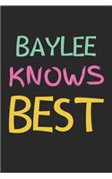 Baylee Knows Best: Lined Journal, 120 Pages, 6 x 9, Baylee Personalized Name Notebook Gift Idea, Black Matte Finish (Baylee Knows Best Journal)