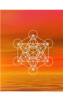Metatron's Cube Sunset 8.5 x 11 150 Pages College Ruled Journal Notebook