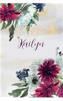 Kailyn: Personalized Journal Gift Idea for Women (Burgundy and White Mums)