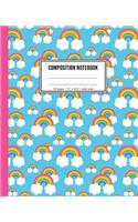 Composition Notebook: Rainbow Cloud Notebook For Girls