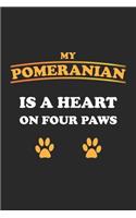 My Pomeranian is a heart on four paws: Notebook, Journal for Dog Owners - gift idea - blank pages - 6x9 - 120 pages