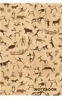 Notebook: Cave Paintings: 100 Pages of 6" X 9" Lined Paper (Journal, Diary, Planner, Notes)