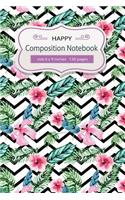 Happy Composition Notebook Size 6x9 Inches 120 Pages