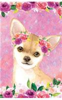 Bullet Journal for Dog Lovers Fawn Chihuahua in Flowers: 162 Numbered Pages with 150 Dot Grid Pages, 6 Index Pages and 2 Key Pages in Easy to Carry 5.5 X 8.5 Size.