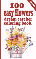 100 easy flowers coloring book for adult