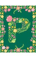 Floral Initial P Monogram Journal