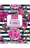 2020 Daily & Weekly Planner Peonies & Dragonflies