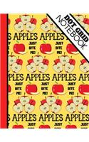 Dot Grid Notebook: Cute Apples Just Bite Me Quote Print - Dotted Bullet Style Notebook for Men and Women