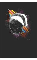 Badger with Color Splash: Badger Notebook, Blank Lined (6 X 9 - 120 Pages) Animal Themed Notebook for Daily Journal, Diary, and Gift