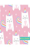 Unicorn Notebook: Cute Kawaii Journal and Diary Large 8.5 x 11 Matte Cover with Blank Lined Ruled White Paper Interior - Perfect for School, Gifts for Kids (Girls and