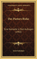 Des Pastors Rieke: Eine Komodie in Drei Aufzugen (1902)