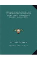 A Commonsense, Matter-Of-Fact Examination And Discussion Of Negro Slavery In The United States Of America (1855)