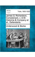 James G. Richardson, Complainant, v. D.M. Osborne & Company et al., Defendants: (English)