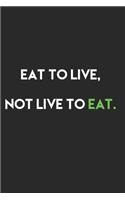 Eat to live, not live to eat.
