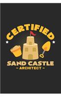 Certified Sand castle architect: 6x9 Sand Art - blank with numbers paper - notebook - notes