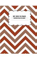 Dot Grid 100 Pages Composition Notebook: Burgundy Chevron Pattern