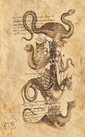 J: Classical Mythological Sea Serpents 6x9 Monogram Initial Lined Journal