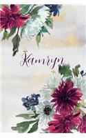 Kamryn: Personalized Journal Gift Idea for Women (Burgundy and White Mums)