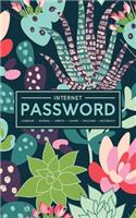 Internet Password Logbook - Journal - Libreta - Cahier - Taccuino - Notizbuch: 100 Page Password Book to Track & Organize Your Computer Logins, Internet Addresses & Usernames: Teal Green & Pink Succulents 144-8