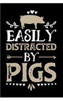 Easily Distracted By Pigs: Personal Planner 24 month 100 page 6 x 9 Dated Calendar Notebook For 2020-2021 Academic Year