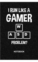 WASD I Run Like A Gamer: Games Lover NOTEBOOK Grid-lined 6x9 - Gaming Journal A5 Gridded - Nerds Planner Videogamer 120 Pages SQUARED - Gaming Quote Diary Gamer Joke Soft Co