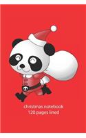 christmas notebook 120 pages lined: christmas notebook lined christmas diary christmas booklet christmas recipe book panda notebook ruled christmas journal 120 pages 6x9 inches ca. DIN