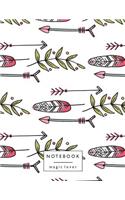 Notebook magic lover: Archer & feather on white cover and Lined pages, Extra large (8.5 x 11) inches, 110 pages, White paper(2 Archer & Feather on White Notebook)