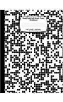 Quad Rule 5x5 Graph Paper Notebook. 7.44" x 9.69" 120 Pages. Black White Squares: Black White Pixels Squares Halftone Pattern Cover. Square Grid Paper, Graph Ruled Notebook. Math and Science Notebook for teens and adults. 5x5 grid