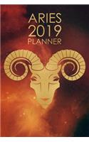 Aries Planner: 2019: Zodiac Star Sign: Organizer and Notebook: Nebula Design