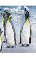Penguin Happy Family Watercolor Composition Notebook