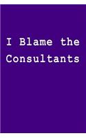 I Blame the Consultants