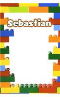 Sebastian: Personalized Building Brick Journal, Diary Notebook, Log Featuring 120 Pages 6x9