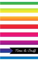 Notes & Stuff Lined Notebook With Bright Colors Striped Pattern Cover