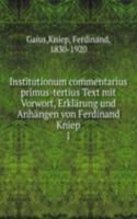 Institutionum commentarius primus-tertius Text mit Vorwort, Erklarung und Anhangen von Ferdinand Kniep