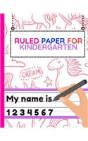 Ruled Paper For Kindergarten