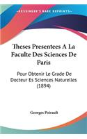 Theses Presentees A La Faculte Des Sciences De Paris