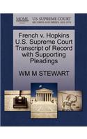 French V. Hopkins U.S. Supreme Court Transcript of Record with Supporting Pleadings