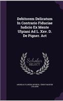 Debitorem Delicatum In Contrario Fiduciae Iudicio Ex Mente Ulpiani Ad L. Xxv. D. De Pigner. Act