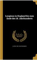 Longinus in England bis zum Ende des 18. Jahrhunderts