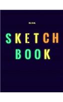 Sketchbook: Blank Sketchbook: Neon Lights, Large Sketchbook, 8.5 x 11", For Adults & Kids, Over 110 Pages(4 Sketchbooks)