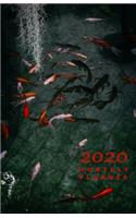 2020 Monthly Planner: Japanese Koi Fish Pond - Small Pocket Calendar 5.06 x 7.81